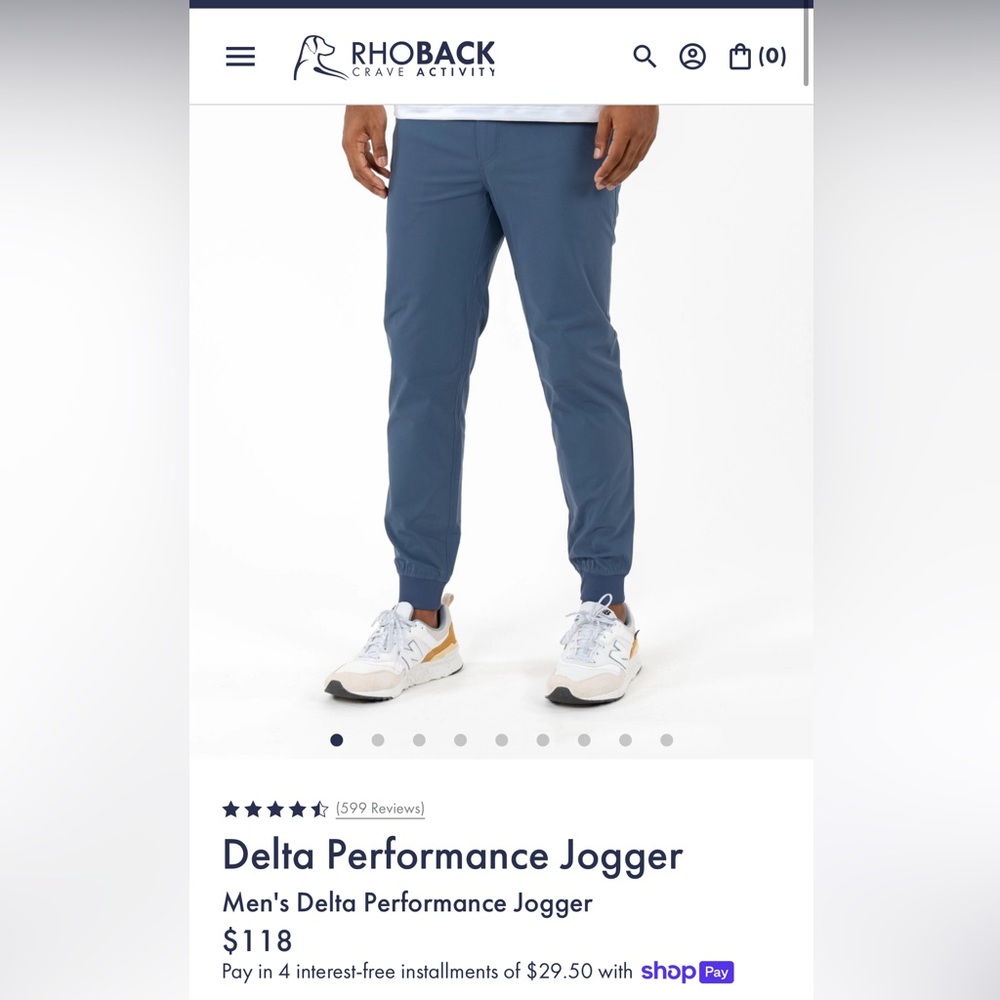 Rhoback Delta Performance Jogger - 3XL Slate Blue